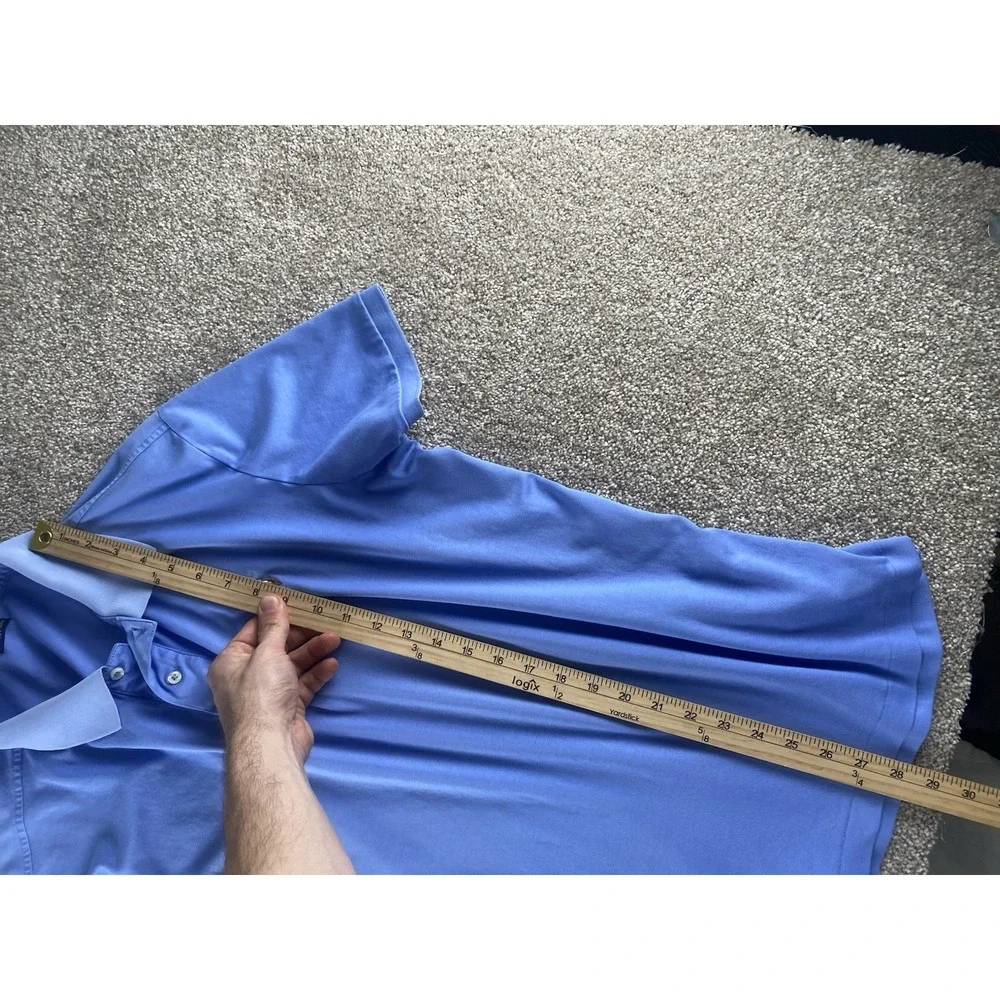 Polo Ralph Lauren Blue Pima Soft Touch Cotton Polo Mens XL Classic Flesh Pony‎